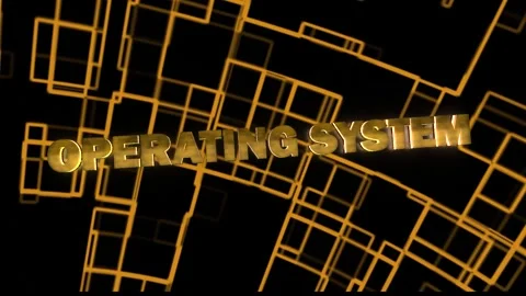 Operating System Technology Word with background Stock Footage 294584657