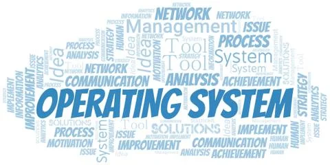 Operating System typography vector word cloud. Stock Illustration