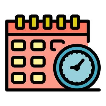 Operating system update calendar icon color outline vector Stock Illustration
