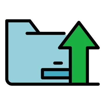 Operating system upload folder icon color outline vector Stock Illustration