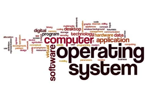 Operating system word cloud 库存插图