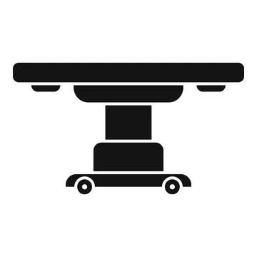 Operating table being moved on wheels for medical procedures Stock Illustration