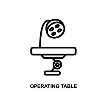 Operating table icon. Outline operating table vector icon for web design Stock Illustration
