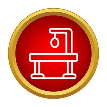 Operating table with medical light icon Stock Illustration