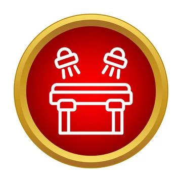 Operating table with surgical lights medical icon symbol Stock Illustration