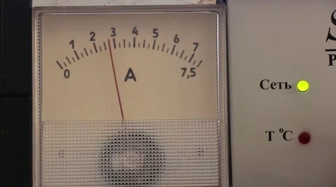 Operation of the ampermeter Video stock 48422185