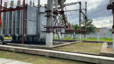 Operation and maintenance of equipment at a distribution substation Stock Footage 136810769
