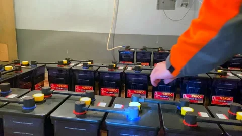 Operation and maintenance of equipment at a distribution substation Stock Footage 136811142