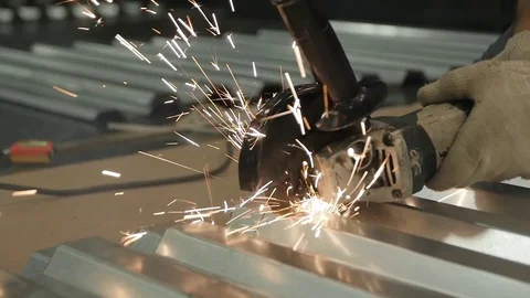 Operation of Angle Grinder Stock Footage 101434672