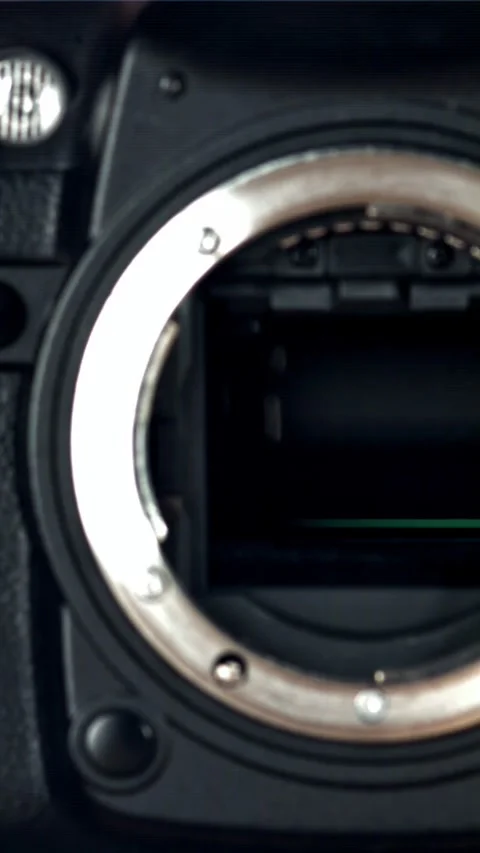 Operation of camera matrix shutters. Filmed on a high-speed camera at 1000 fps Stock Footage 335323650