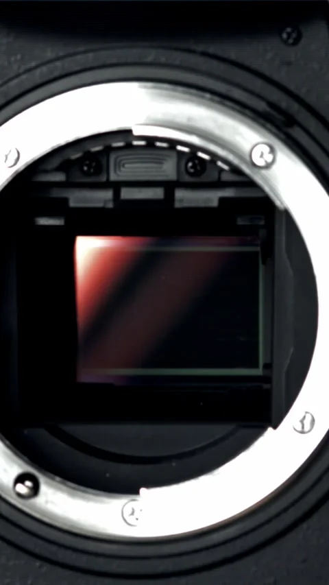 Operation of camera matrix shutters. Filmed on a high-speed camera at 1000 fps Stock Footage 335323745