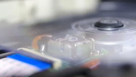 Operation of the cdrom mechanism Stock Footage 80781721