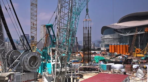 Operation of construction equipment. Video stock 57729886