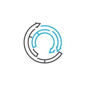 Operation cycles vector thin line stroke icon. Operation cycles outline Stock Illustration
