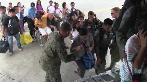 Operation Damayan Typhoon Haiyan humanitarian assistance Stock Footage 32626129