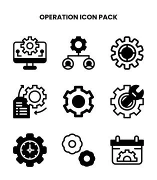 Operation DuoTone Graphics Icons Pack Stock Illustration