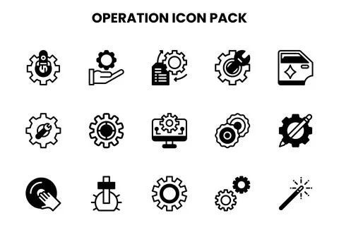 Operation DuoTone UI Icons Pack Stock Illustration