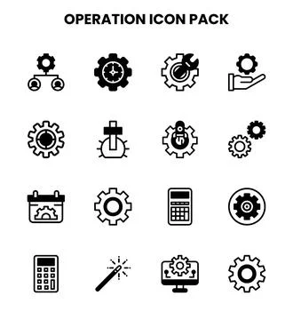 Operation DuoTone Vector Icons Pack Stock Illustration
