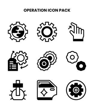 Operation DuoTone Vector Icons Pack Stock Illustration