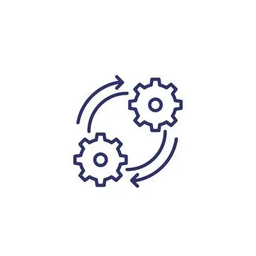 Operation, effective process line icon on white Stockillustratie