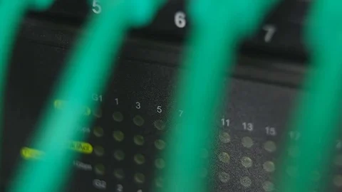 Operation of the equipment in the server room Stock Footage 82830867