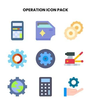 Operation Flat Graphics Icons Pack Stock Illustration
