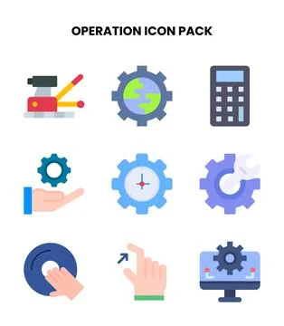 Operation Flat Icons Pack Stock Illustration