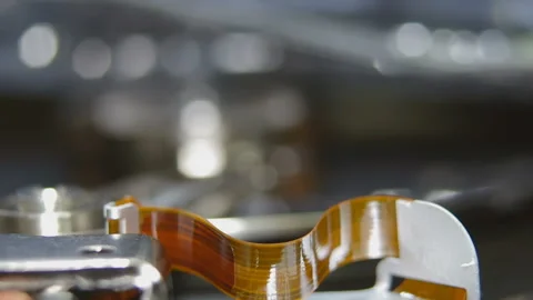 Operation of a hard drive (macro, loop) Stock Footage 85720152