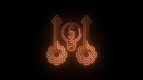 Operation Icon Isolated on Black Background, Neon Process Line Motion Graph.. Stock-Footage 327667030