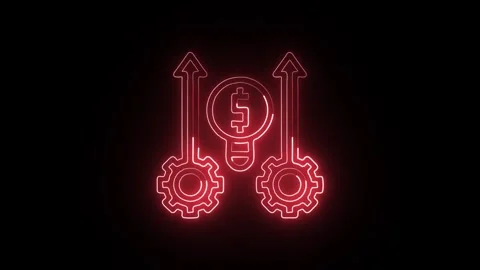 Operation Icon Isolated on Black Background, Neon Process Line Motion Graph.. Stock Footage 327667052