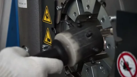 Operation of an industrial machine Stock Footage 163566634