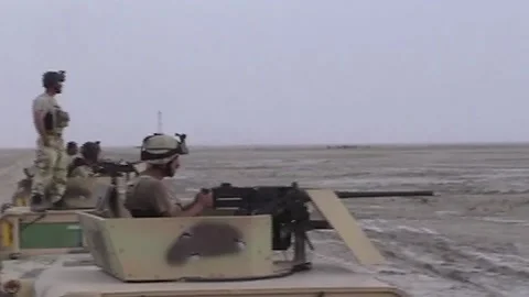 Operation Iraqi Freedom  - Iraq War - Compilation of combat scenes Stock Footage