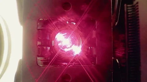 Operation of the laser head when trying to read information Video stock 104464342