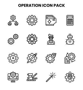 Operation Line Vector Icons Pack イラスト素材
