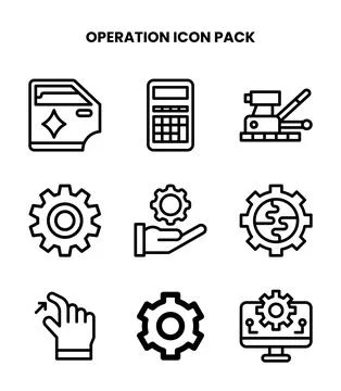 Operation Line Vector Icons Pack Illustrazione stock