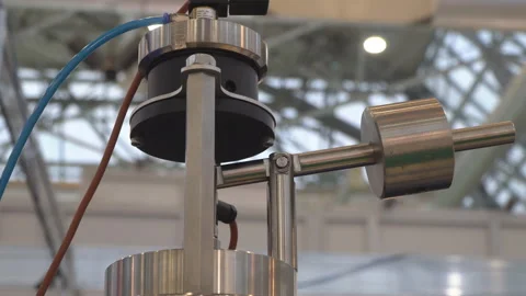 Operation of the linear pump made of stainless steel Stock Footage 117558728