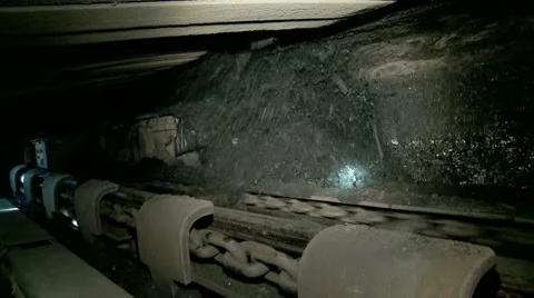 Operation of the machine in coal drilling Stock Footage 68163860