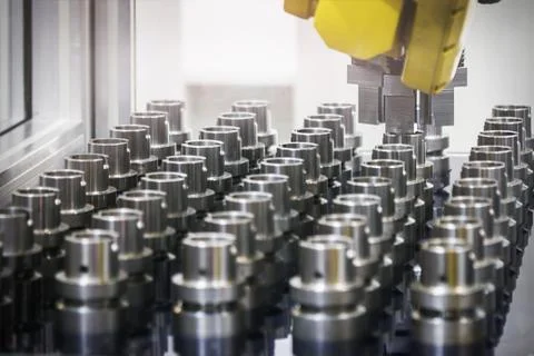 Operation of the machine for processing metal 스톡 사진