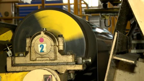 Operation of the machine for rolled stainless steel Stock Footage 97908528