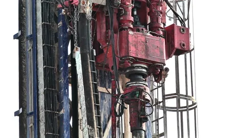 Operation of the mechanism on the drilling platform Stock Footage 96463740