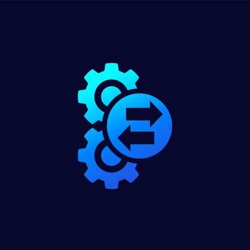 Operation or process icon with gears Illustrazione stock