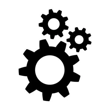 Operation or process icon. Gears symbol. Cog wheel Stock Illustration