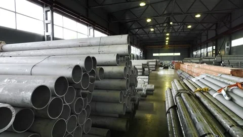  Operation of the pipe plant, storage facilities and machines Stock Footage 280347404