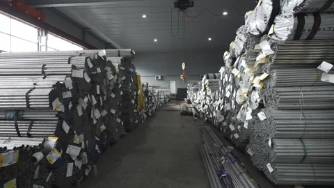  Operation of the pipe plant, storage facilities and machines Stock Footage 280347539