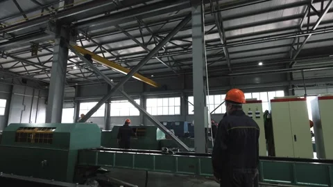  Operation of the pipe plant, storage facilities and machines Stock Footage 280347561