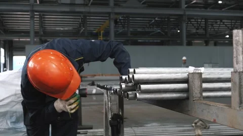  Operation of the pipe plant, storage facilities and machines Stock Footage 280347660