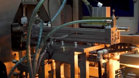 Operation of plastic drinking bottles in a water industrial factory Stock Footage 279919436