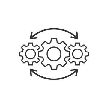 Operation project icon in flat style. Gear process vector illustration on whi Stockillustratie