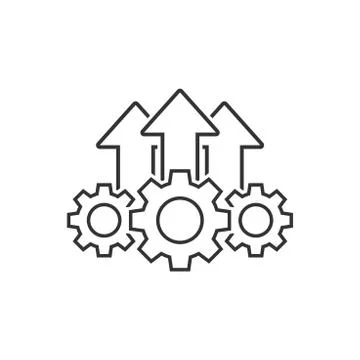 Operation project icon in flat style. Gear process vector illustration on whi Illustrazione stock