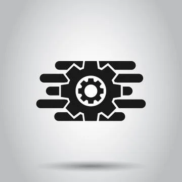 Operation project icon in flat style. Gear process vector illustration on iso Stockillustratie